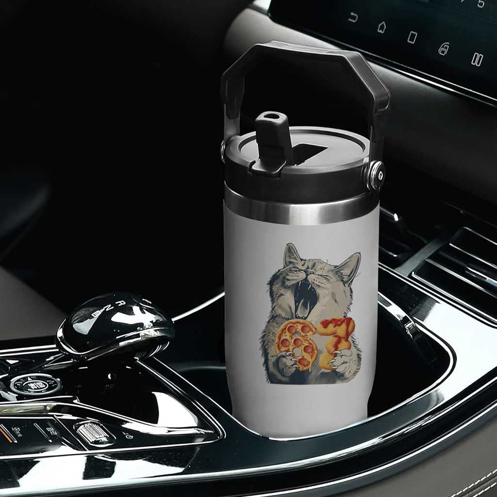 Six Seven Meme Cat 67 Pizza Nugget Flip Straw Tumbler Funny Gen Alpha 67 Trend Gift TS12 Print Your Wear