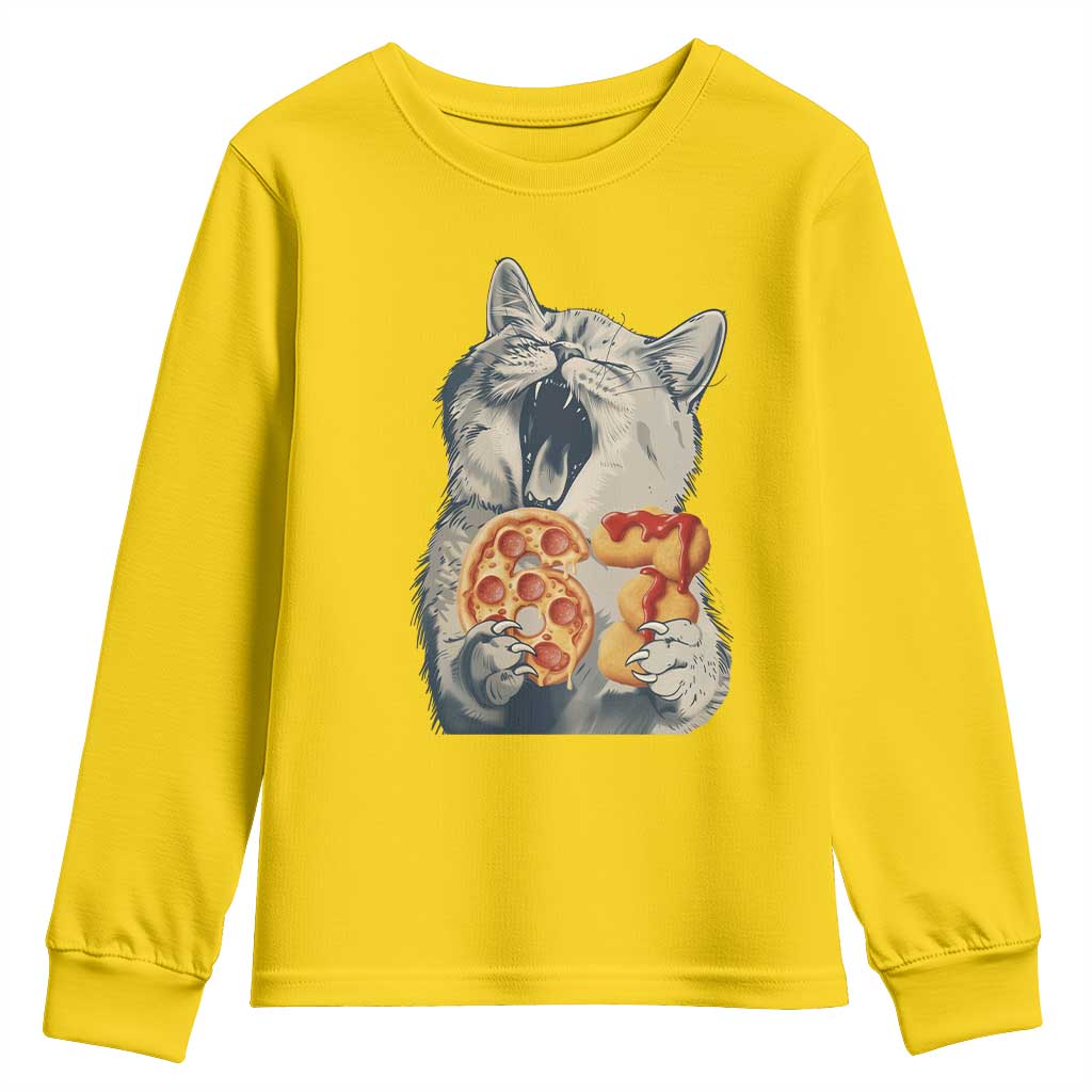 Six Seven Meme Cat 67 Pizza Nugget Youth Sweatshirt Funny Gen Alpha 67 Trend Gift TS12 Daisy Print Your Wear