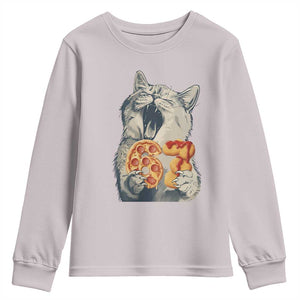 Six Seven Meme Cat 67 Pizza Nugget Youth Sweatshirt Funny Gen Alpha 67 Trend Gift TS12 Ice Gray Print Your Wear