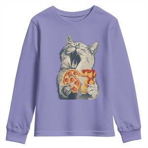 Six Seven Meme Cat 67 Pizza Nugget Youth Sweatshirt Funny Gen Alpha 67 Trend Gift TS12 Violet Print Your Wear