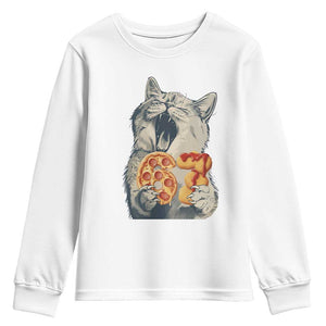 Six Seven Meme Cat 67 Pizza Nugget Youth Sweatshirt Funny Gen Alpha 67 Trend Gift TS12 White Print Your Wear