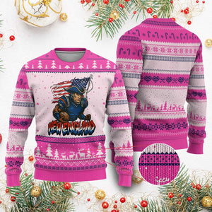 NEFP Game Day Sports Fan Gift Ugly Christmas Sweater TS12 Hot Pink Print Your Wear
