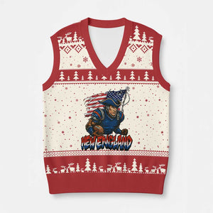 NEFP Game Day Sports Fan Gift V-Neck Knit Sweater Vest TS12 Beige Red Print Your Wear