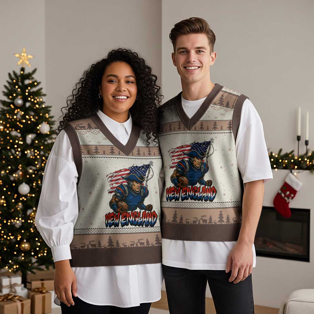 NEFP Game Day Sports Fan Gift V-Neck Knit Sweater Vest TS12 Mocha Mousse Print Your Wear