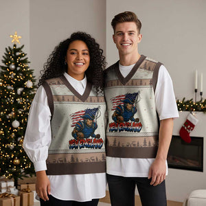 NEFP Game Day Sports Fan Gift V-Neck Knit Sweater Vest TS12 Mocha Mousse Print Your Wear