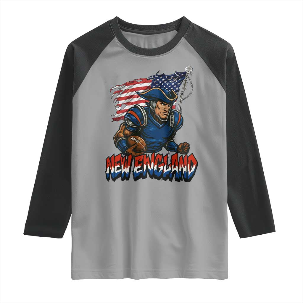 NEFP Game Day Sports Fan Gift Raglan Shirt TS12 Sport Gray Black Print Your Wear