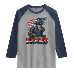 NEFP Game Day Sports Fan Gift Raglan Shirt TS12 Sport Gray Navy Print Your Wear