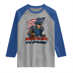 NEFP Game Day Sports Fan Gift Raglan Shirt TS12 Sport Gray Royal Print Your Wear