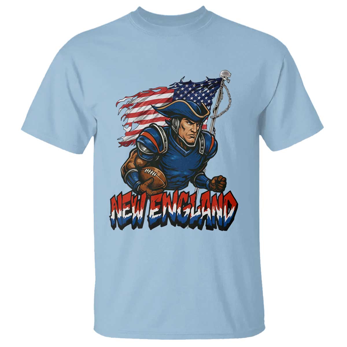 NEFP Game Day Sports Fan Gift T Shirt TS12 Light Blue Print Your Wear