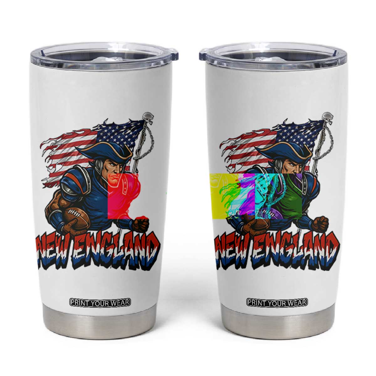 NEFP Game Day Sports Fan Gift Tumbler Cup TS12 White Print Your Wear