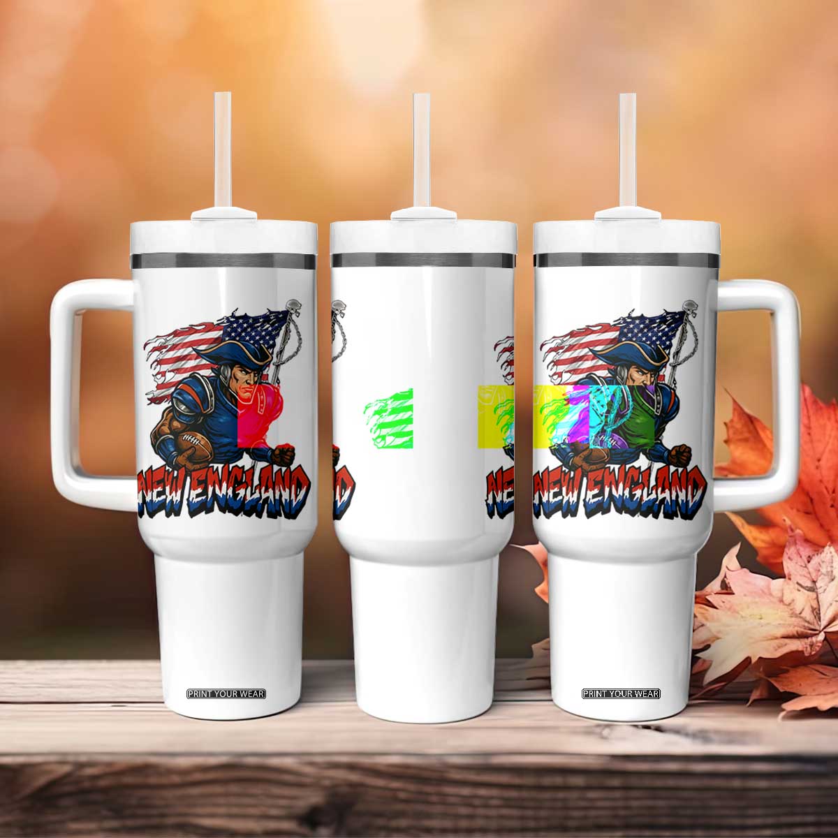 NEFP Game Day Sports Fan Gift Tumbler With Handle TS12 Print Your Wear
