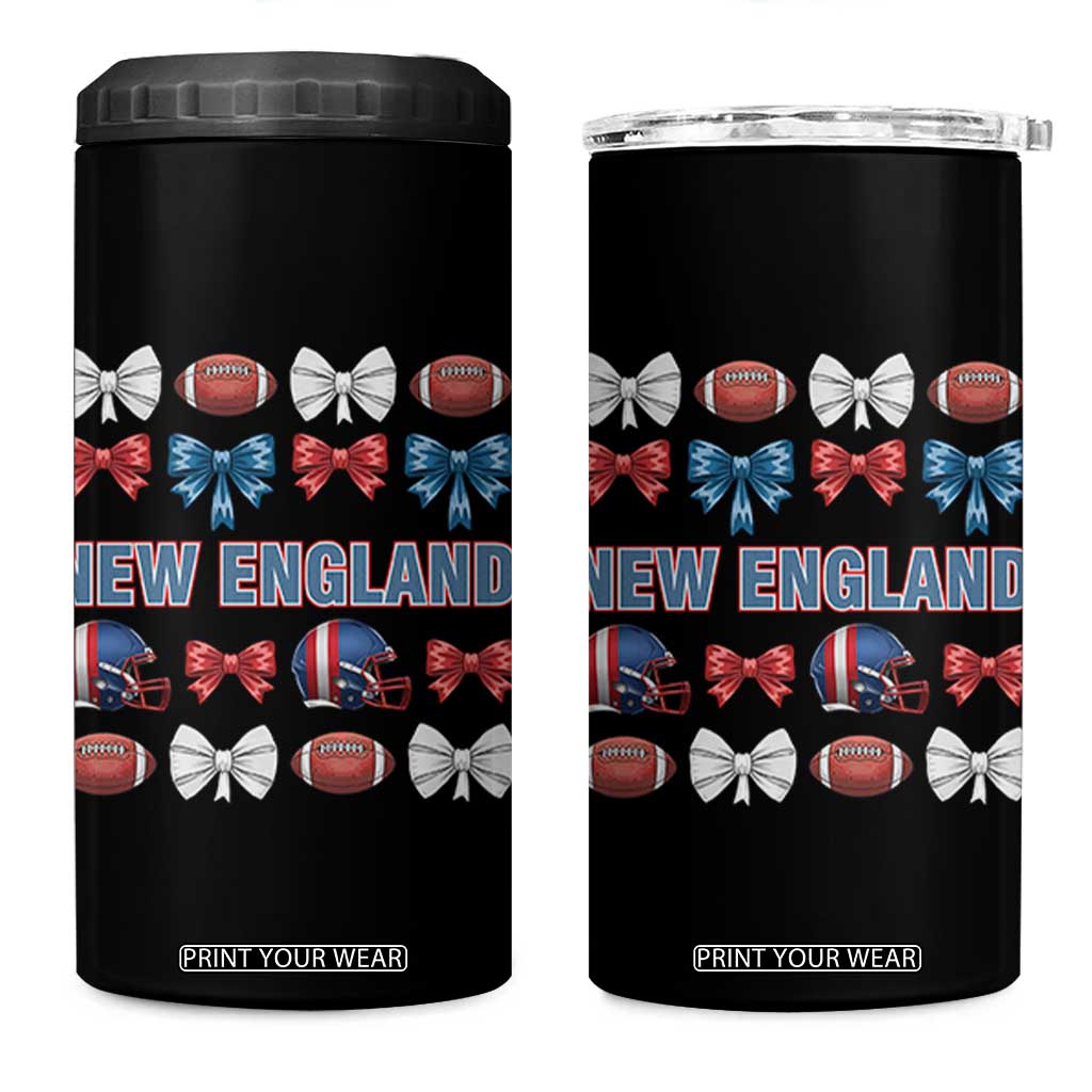Coquette NE Football Fan 4 in 1 Can Cooler Tumbler Gift For Women TS12 One Size: 16 oz Black Print Your Wear