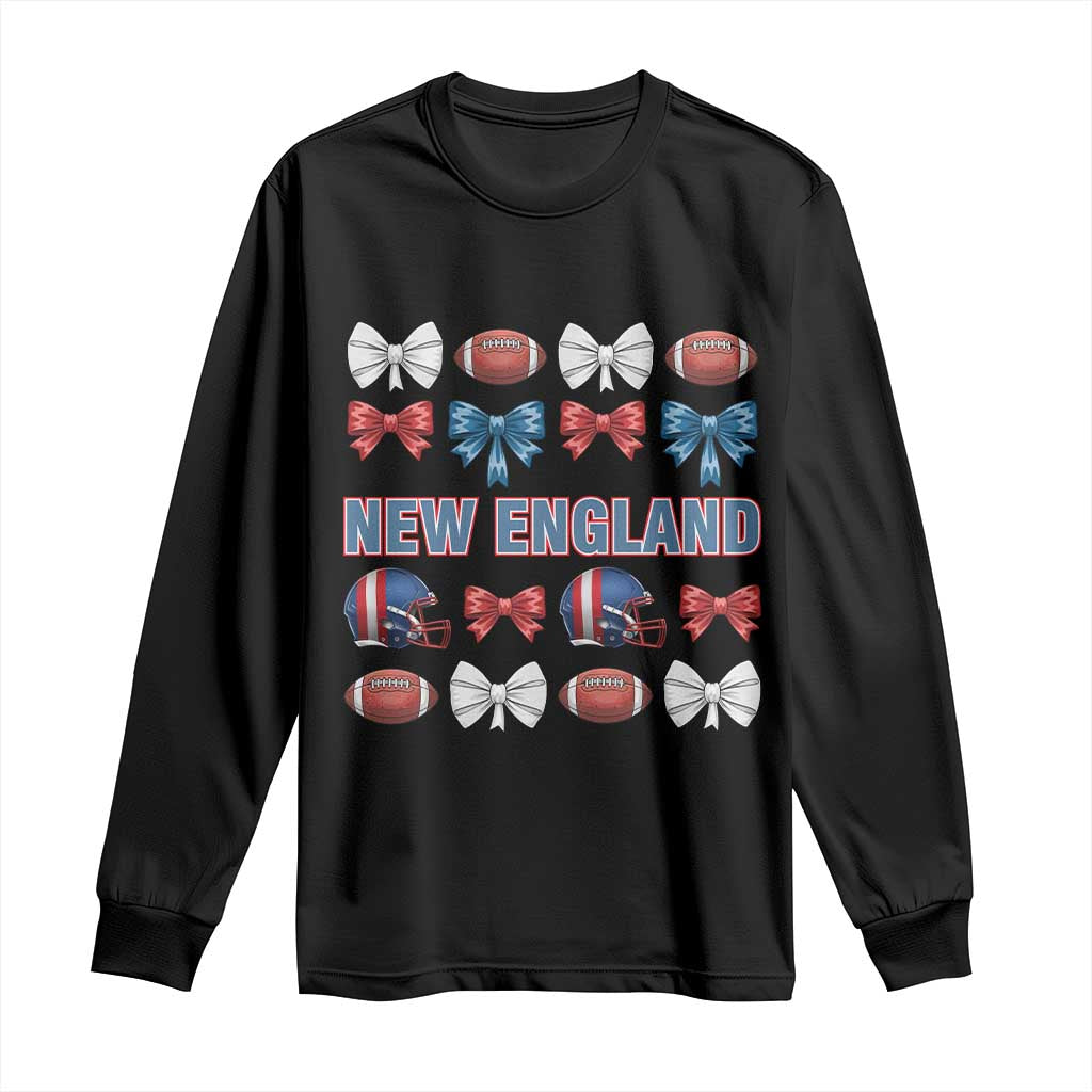 Coquette NE Football Fan Long Sleeve Shirt Gift For Women TS12 Black Print Your Wear
