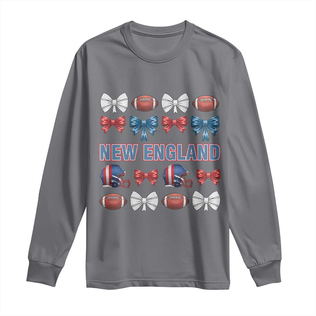 Coquette NE Football Fan Long Sleeve Shirt Gift For Women TS12 Charcoal Print Your Wear