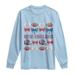 Coquette NE Football Fan Long Sleeve Shirt Gift For Women TS12 Light Blue Print Your Wear