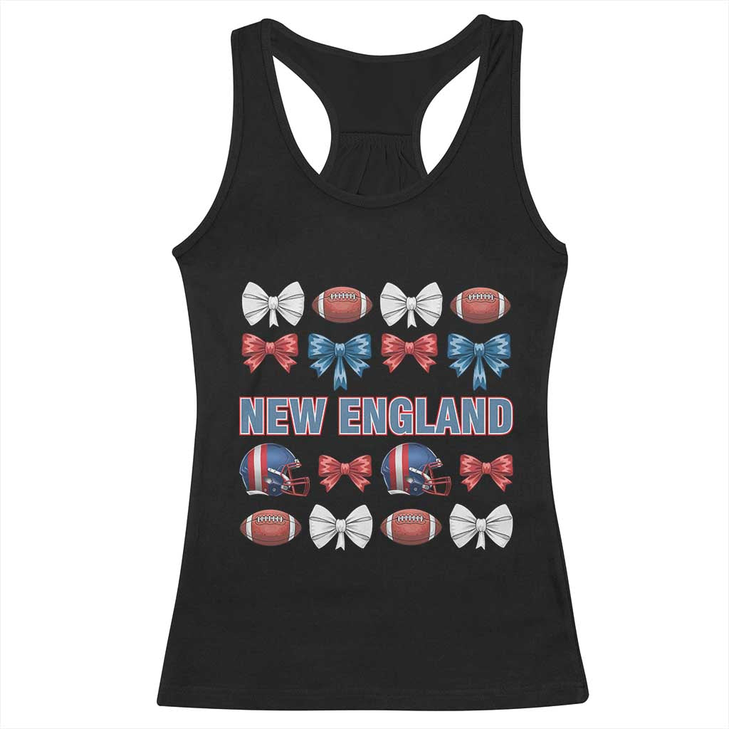 Coquette NE Football Fan Racerback Tank Top Gift For Women TS12 Black Print Your Wear