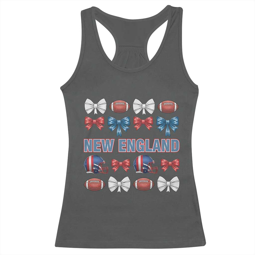 Coquette NE Football Fan Racerback Tank Top Gift For Women TS12 Dark Heather Print Your Wear