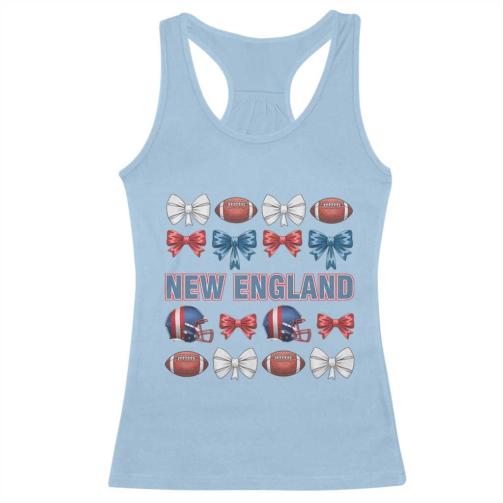 Coquette NE Football Fan Racerback Tank Top Gift For Women TS12 Light Blue Print Your Wear