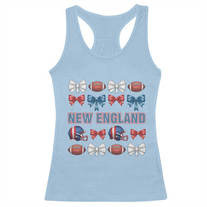 Coquette NE Football Fan Racerback Tank Top Gift For Women TS12 Light Blue Print Your Wear