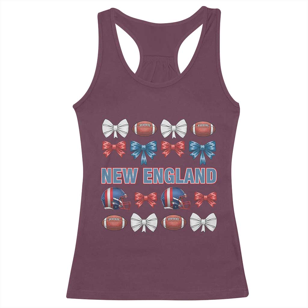Coquette NE Football Fan Racerback Tank Top Gift For Women TS12 Maroon Print Your Wear
