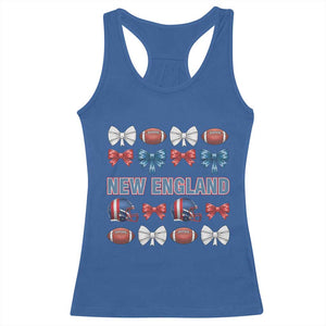 Coquette NE Football Fan Racerback Tank Top Gift For Women TS12 Royal Blue Print Your Wear