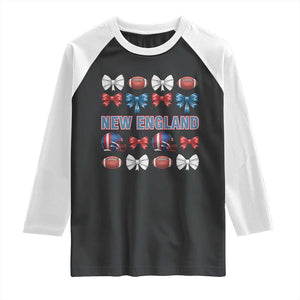 Coquette NE Football Fan Raglan Shirt Gift For Women TS12 Black White Print Your Wear