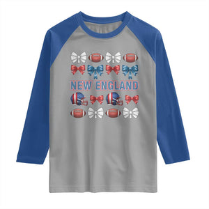 Coquette NE Football Fan Raglan Shirt Gift For Women TS12 Sport Gray Royal Print Your Wear