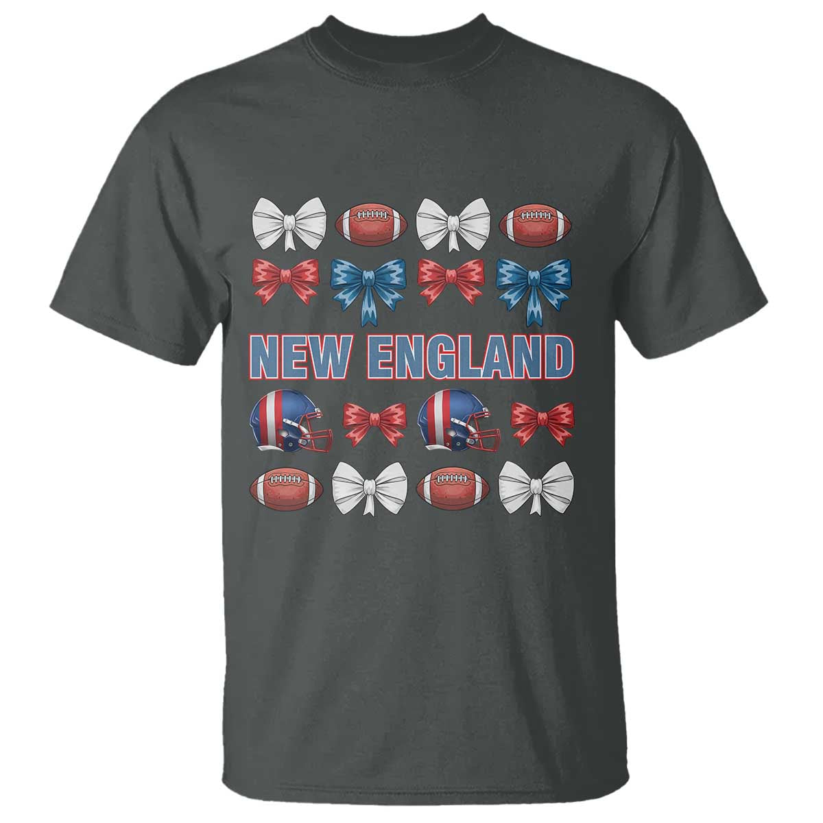 Coquette NE Football Fan T Shirt Gift For Women TS12 Dark Heather Print Your Wear
