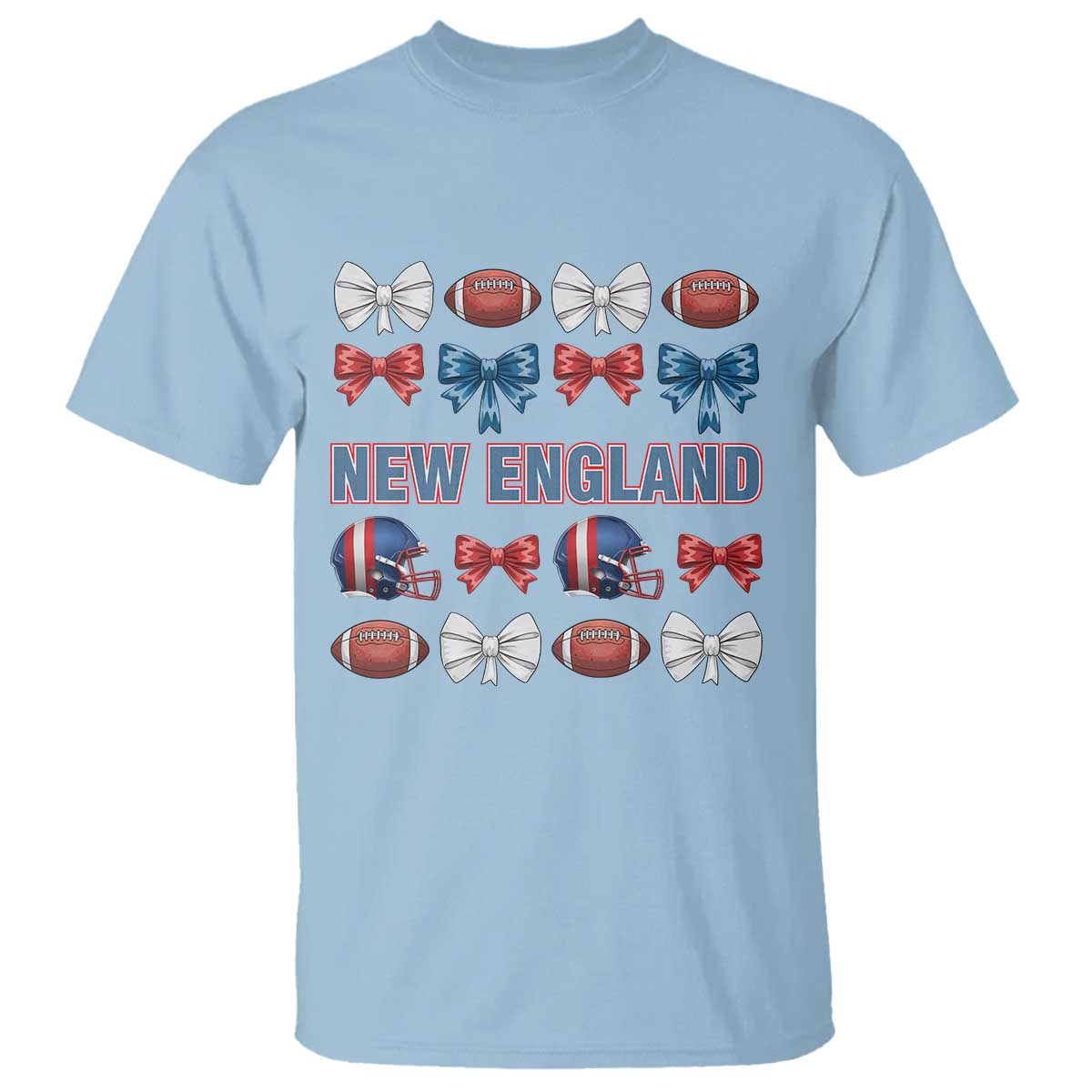 Coquette NE Football Fan T Shirt Gift For Women TS12 Light Blue Print Your Wear