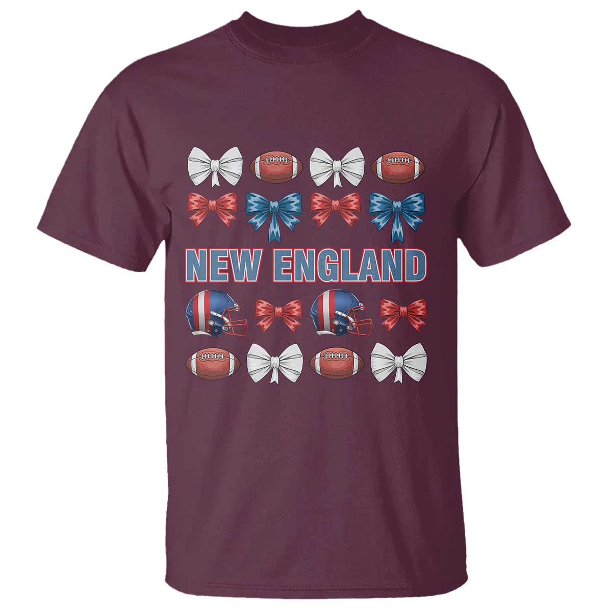 Coquette NE Football Fan T Shirt Gift For Women TS12 Maroon Print Your Wear