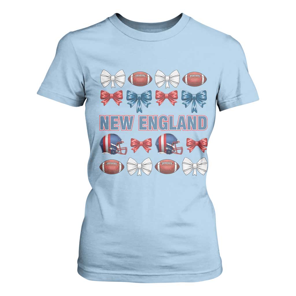 Coquette NE Football Fan T Shirt For Women Gift For Women TS12 Light Blue Print Your Wear