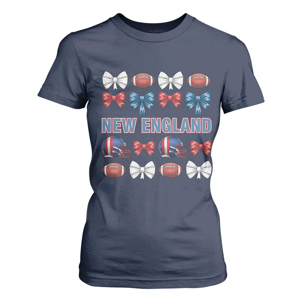 Coquette NE Football Fan T Shirt For Women Gift For Women TS12 Navy Print Your Wear
