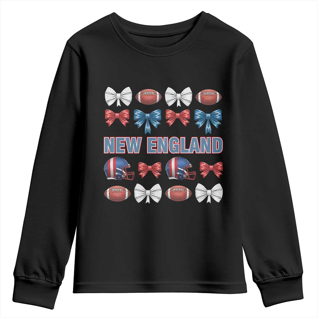 Coquette NE Football Fan Youth Sweatshirt Gift For Women TS12 Black Print Your Wear