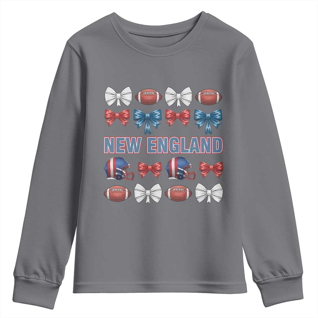 Coquette NE Football Fan Youth Sweatshirt Gift For Women TS12 Charcoal Print Your Wear