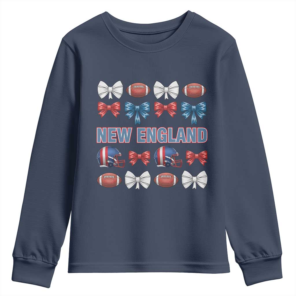 Coquette NE Football Fan Youth Sweatshirt Gift For Women TS12 Navy Print Your Wear