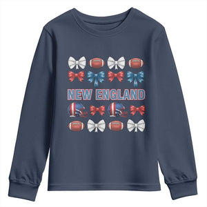 Coquette NE Football Fan Youth Sweatshirt Gift For Women TS12 Navy Print Your Wear