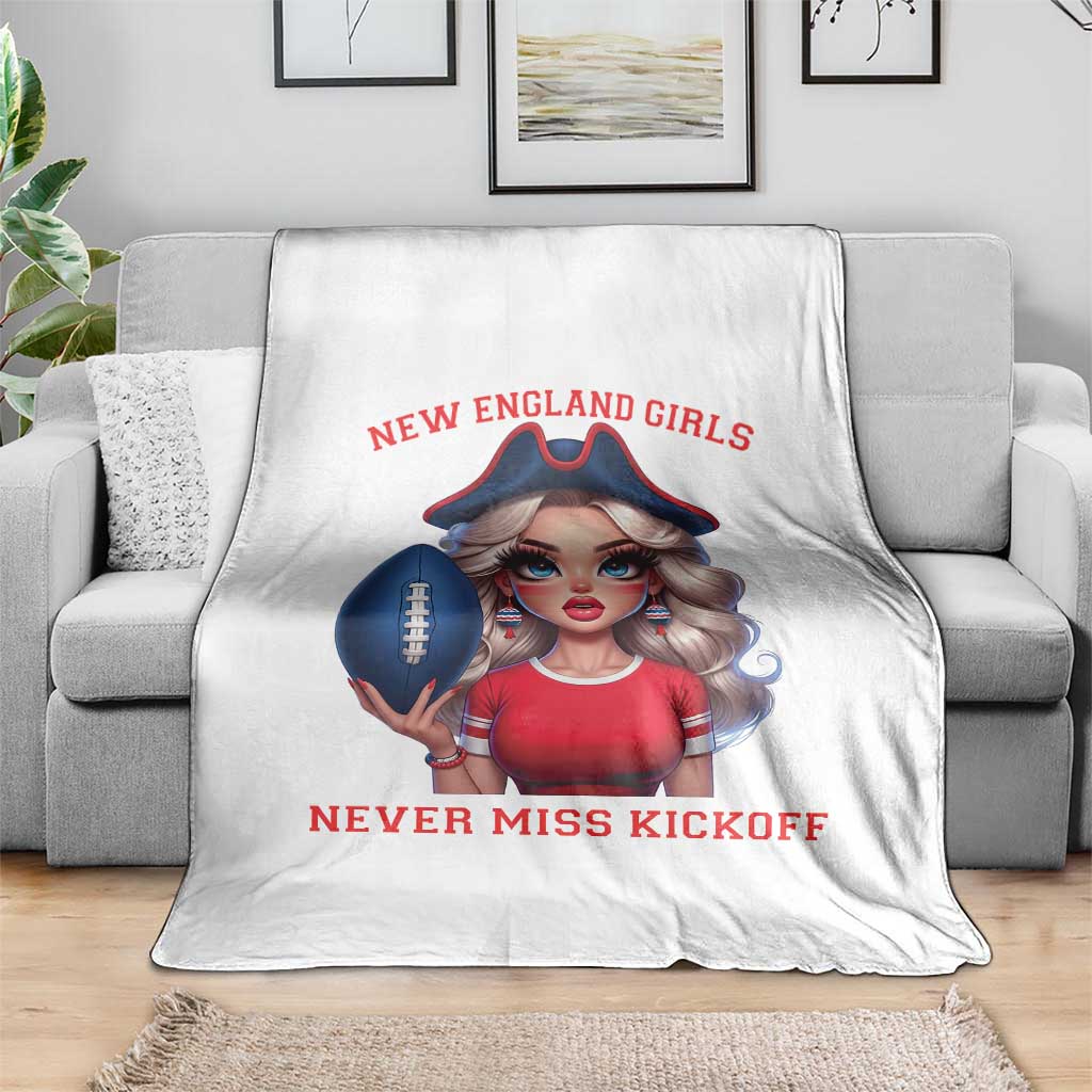 Funny East Coast Football Girl Fan Throw Blanket NE Girls Never Miss Kickoff TS12 Print Your Wear