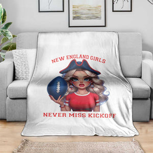 Funny East Coast Football Girl Fan Throw Blanket NE Girls Never Miss Kickoff TS12 Print Your Wear