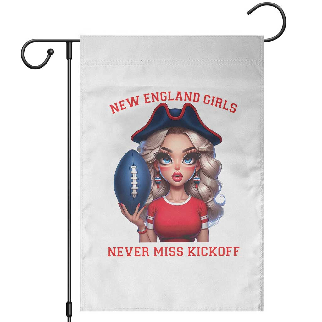 Funny East Coast Football Girl Fan Garden Flag NE Girls Never Miss Kickoff TS12 White Print Your Wear