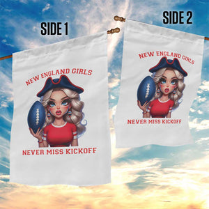 Funny East Coast Football Girl Fan Garden Flag NE Girls Never Miss Kickoff TS12 Print Your Wear