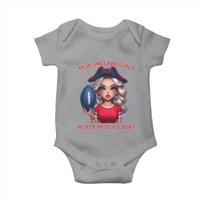 Funny East Coast Football Girl Fan Baby Onesie NE Girls Never Miss Kickoff TS12 Sport Gray Print Your Wear