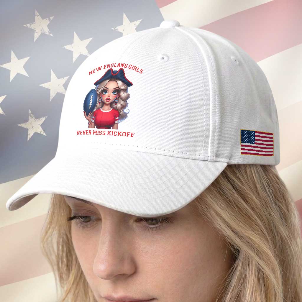 Funny East Coast Football Girl Fan Baseball Cap NE Girls Never Miss Kickoff TS12 Print Your Wear