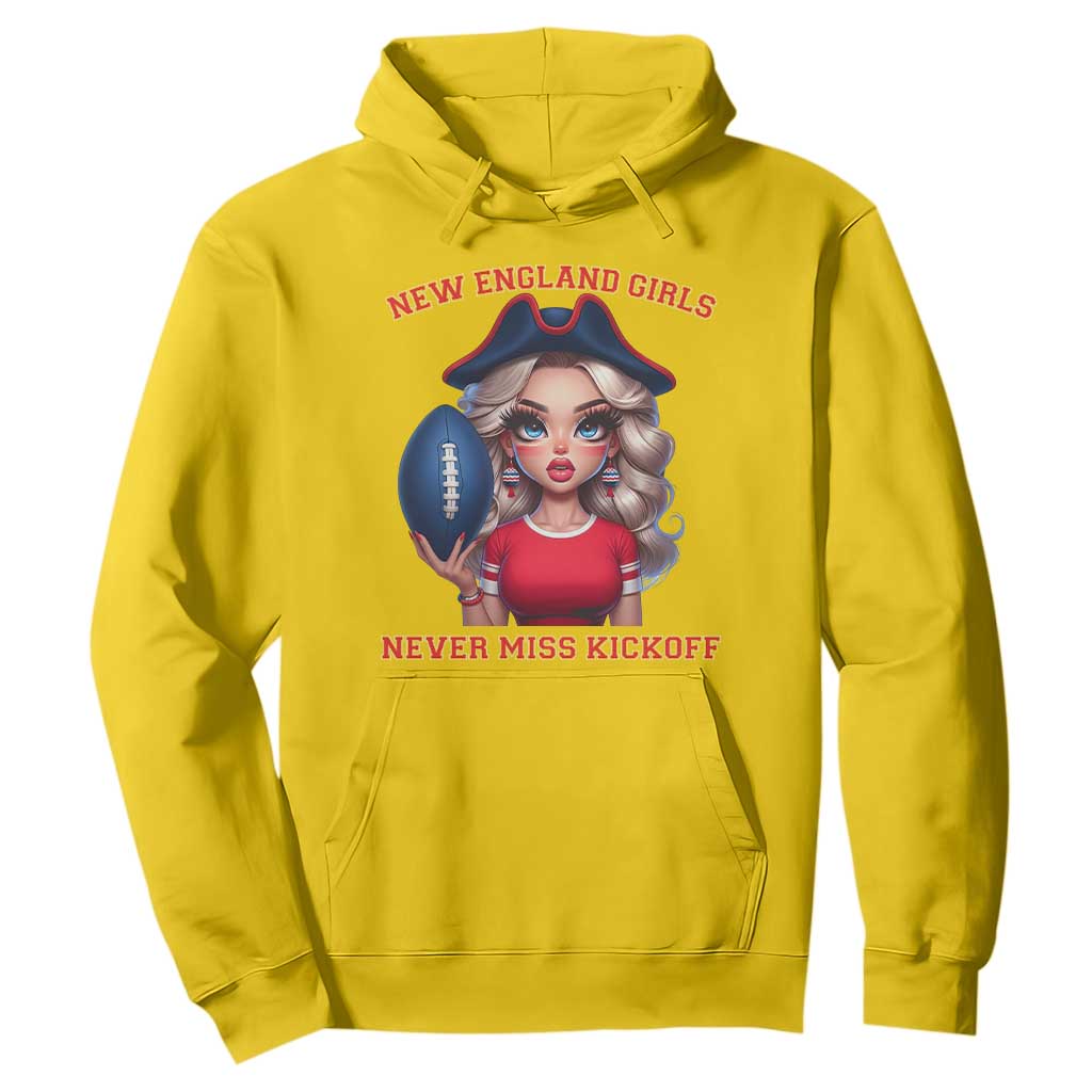 Funny East Coast Football Girl Fan Hoodie NE Girls Never Miss Kickoff TS12 Daisy Print Your Wear