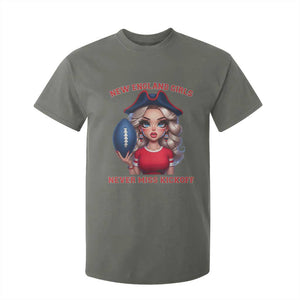 Funny East Coast Football Girl Fan T Shirt For Kid NE Girls Never Miss Kickoff TS12 Military Green Print Your Wear