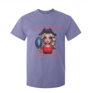 Funny East Coast Football Girl Fan T Shirt For Kid NE Girls Never Miss Kickoff TS12 Violet Print Your Wear