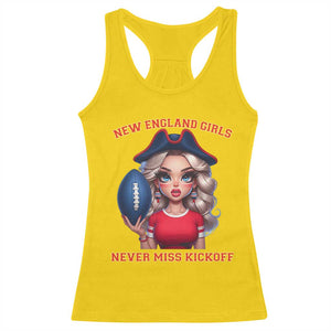 Funny East Coast Football Girl Fan Racerback Tank Top NE Girls Never Miss Kickoff TS12 Daisy Print Your Wear