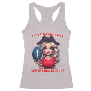 Funny East Coast Football Girl Fan Racerback Tank Top NE Girls Never Miss Kickoff TS12 Ice Gray Print Your Wear