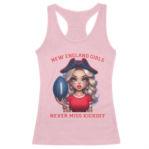 Funny East Coast Football Girl Fan Racerback Tank Top NE Girls Never Miss Kickoff TS12 Light Pink Print Your Wear
