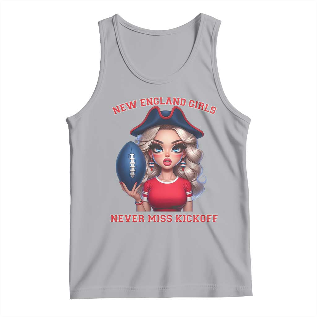 Funny East Coast Football Girl Fan Tank Top NE Girls Never Miss Kickoff TS12 Athletic Heather Print Your Wear