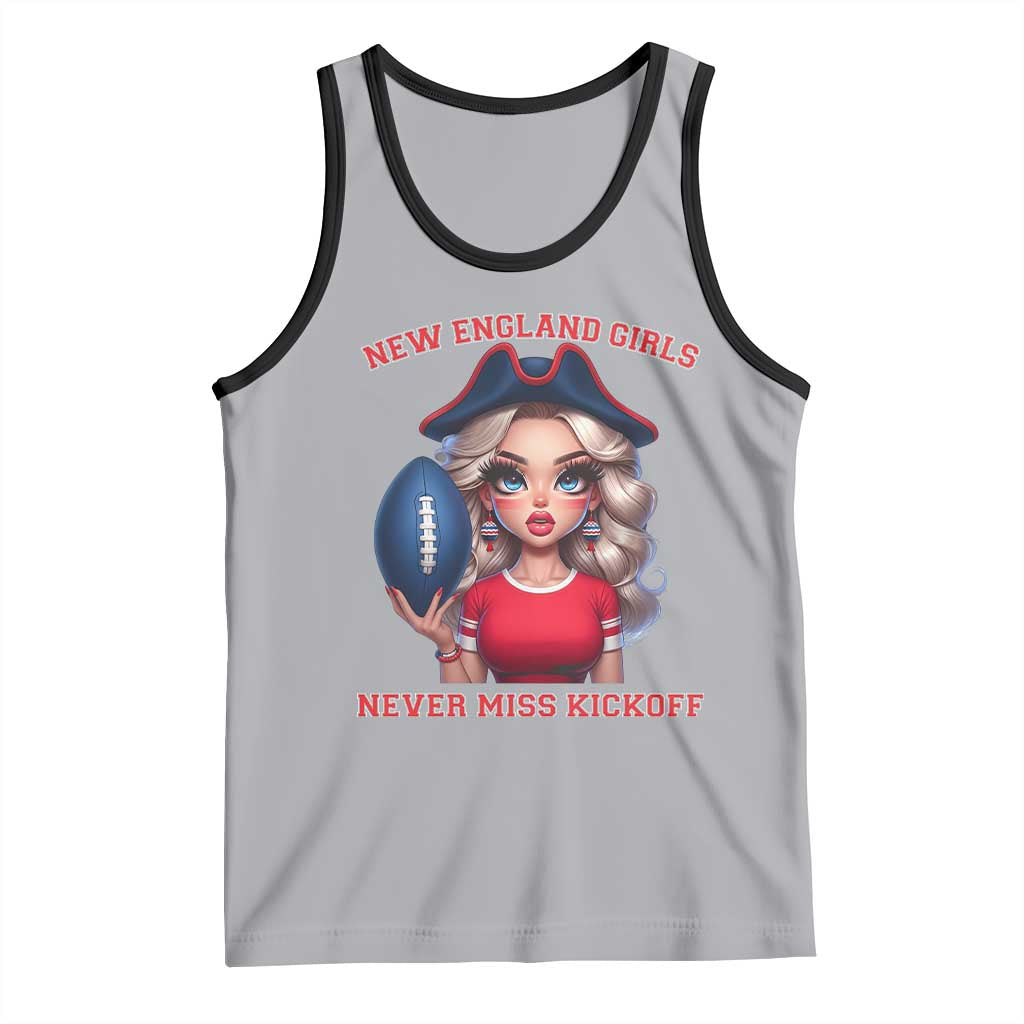 Funny East Coast Football Girl Fan Tank Top NE Girls Never Miss Kickoff TS12 Athletic Heather Black Print Your Wear
